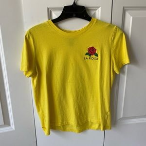Yellow Tee with rose